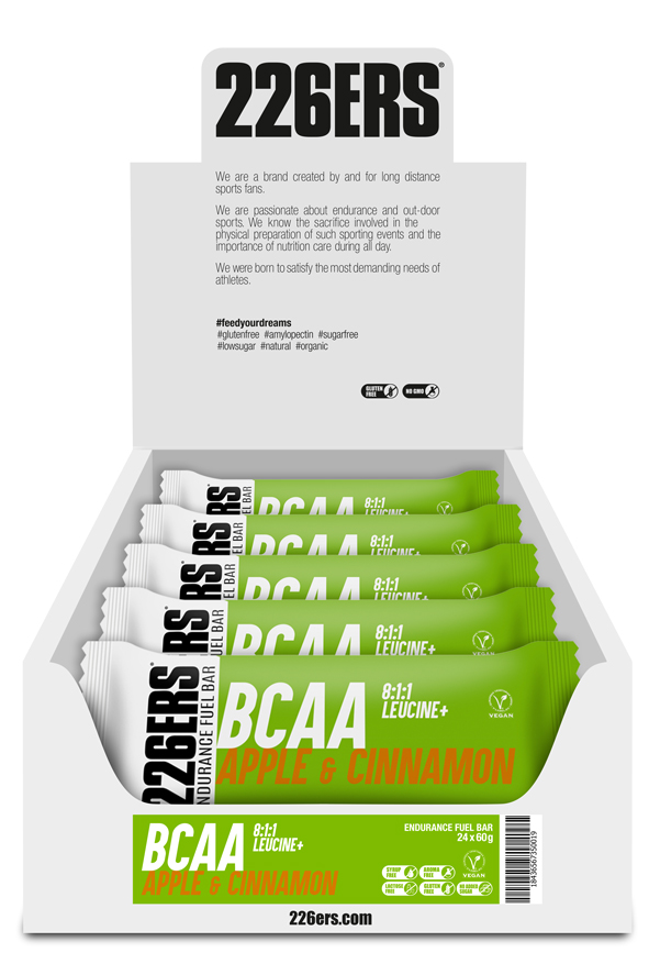 Батончик 226ERS Endurance Fuel BCAA Energy яблуко/кориця 60г 24шт/уп 1440г фото 
