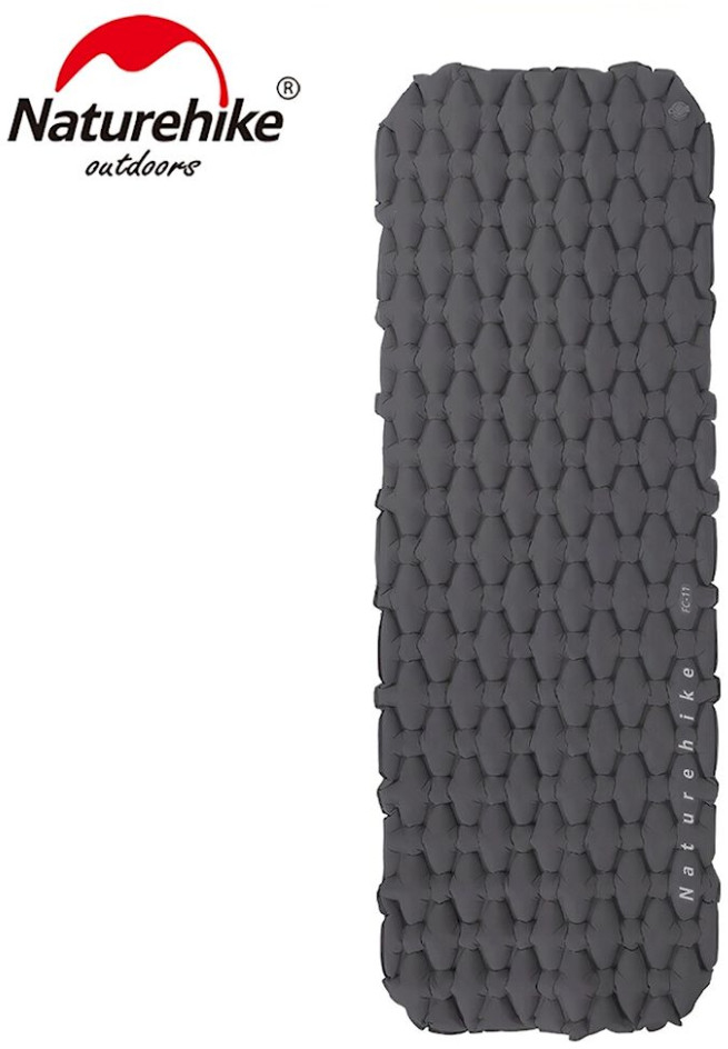 Коврик надувной Naturehike FC-10 NH19Z001-P, 195x59x6.5 см, графитовий фото 