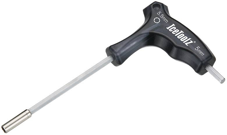 Ключ Ice Toolz 12C1 д/спиц (шестигранный) 5mm+DIN5.5mm с пласт. рукояткой фото 