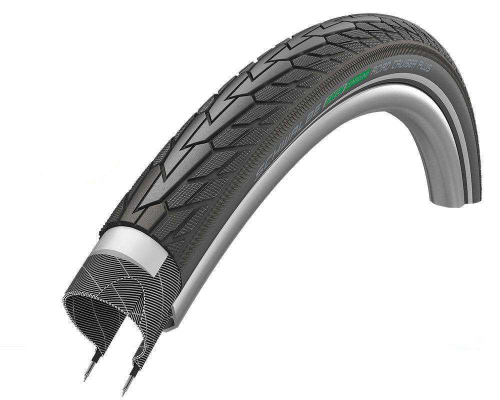 Покришка 28x1.75 (47-622) Schwalbe ROAD CRUISER PLUS PunctureGuard, TwinSkin B/B + RT HS484 GREEN 50EPI фото 