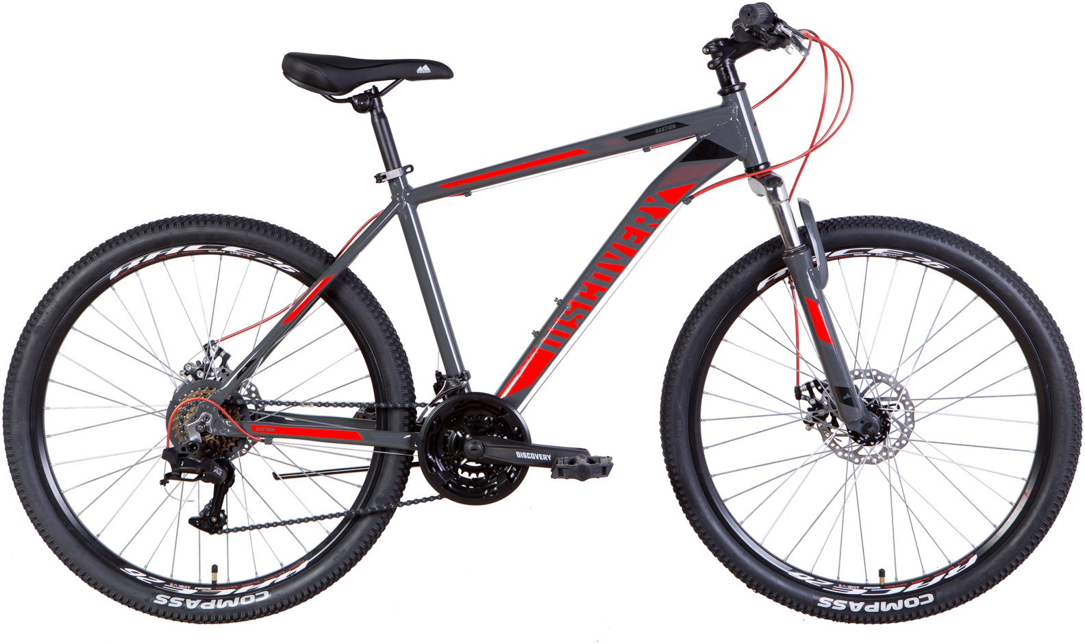 Велосипед 26" Discovery BASTION AM DD рама - 18" серо-красный A2 фото 