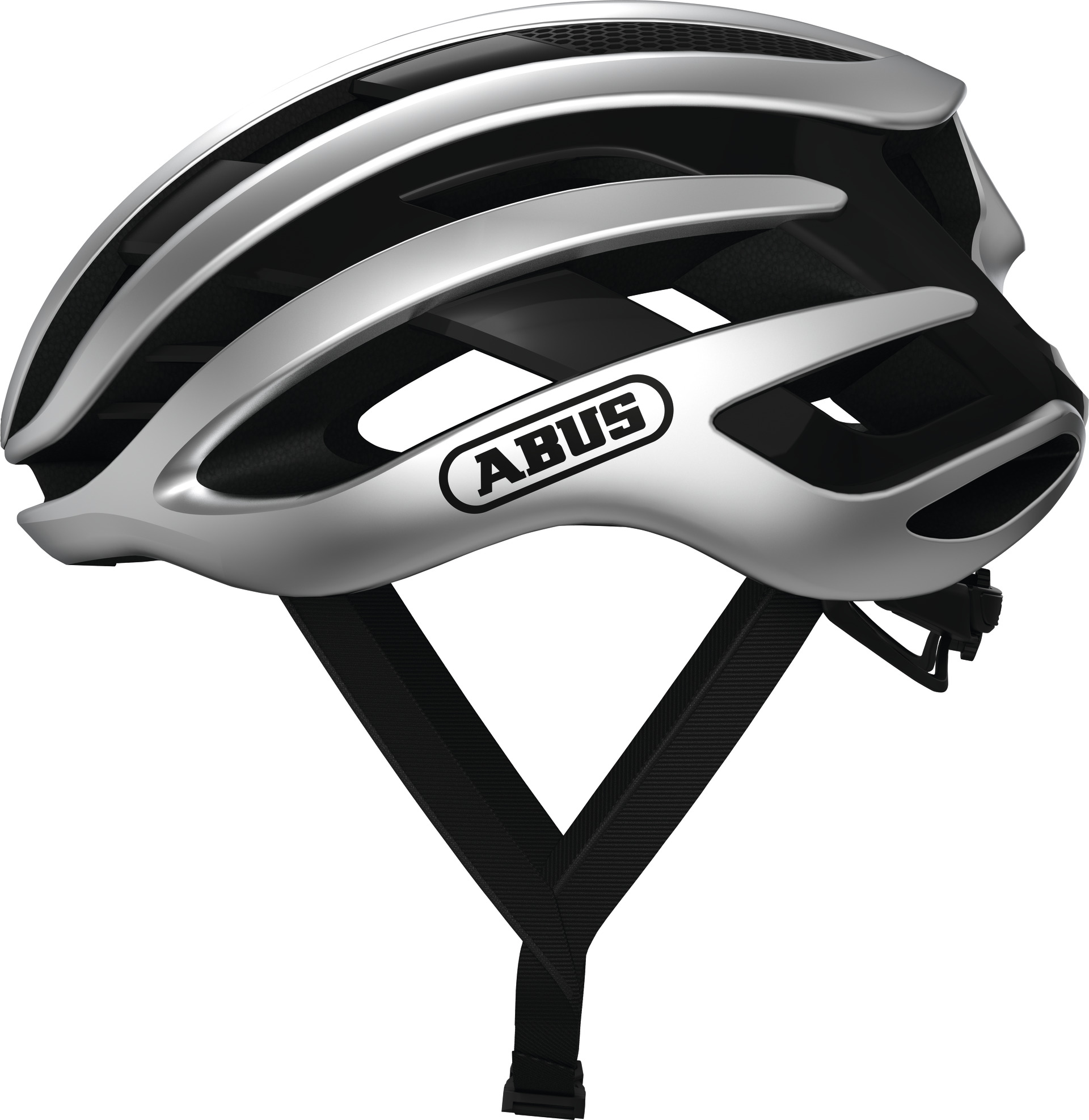 Шлем ABUS AIRBREAKER, размер L (59-61 см), Gleam Silver, серебристо-черный фото 