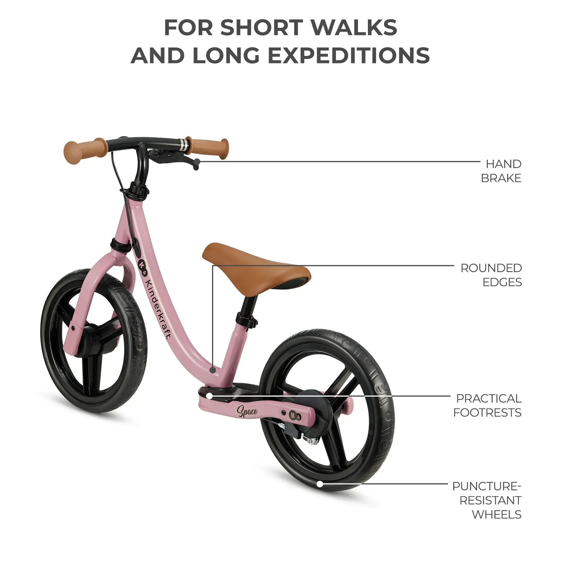 Біговел 12" Kinderkraft Space Dark Pink фото 3