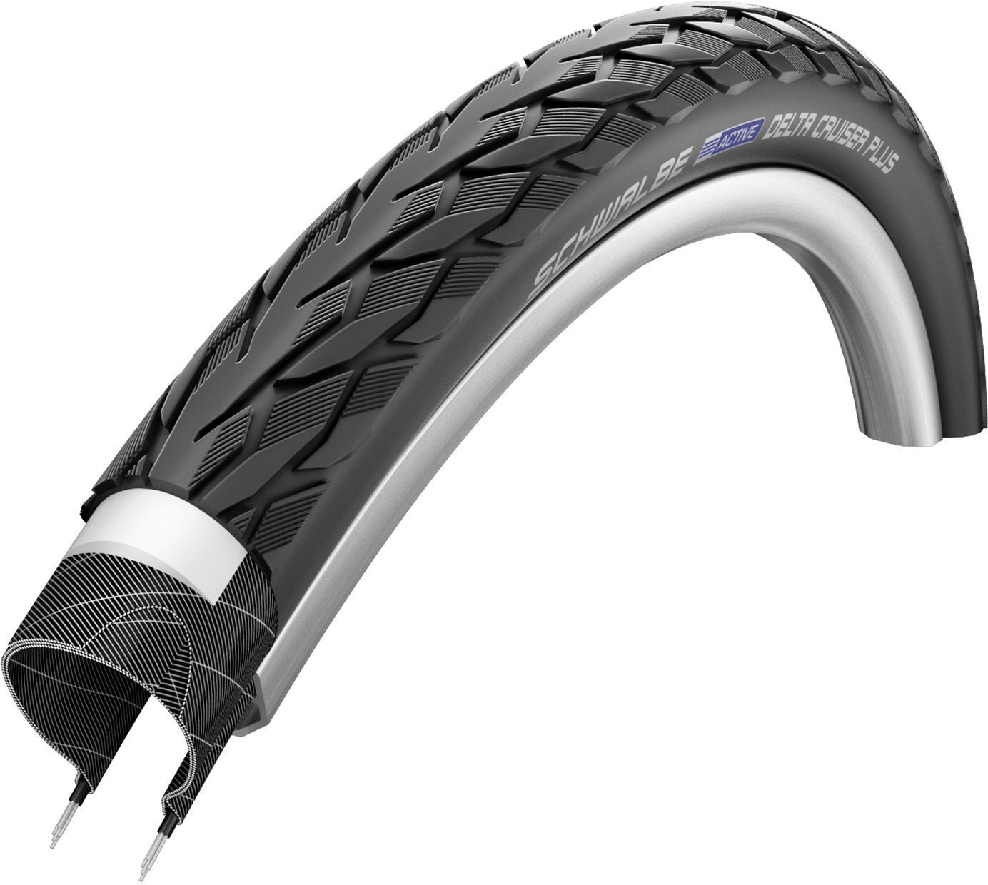 Покрышка 28x1.10 700x28C (28-622) Schwalbe DELTA CRUISER PLUS PunctureGuard Active B/B+RT HS431 SBC, 50EPI фото 