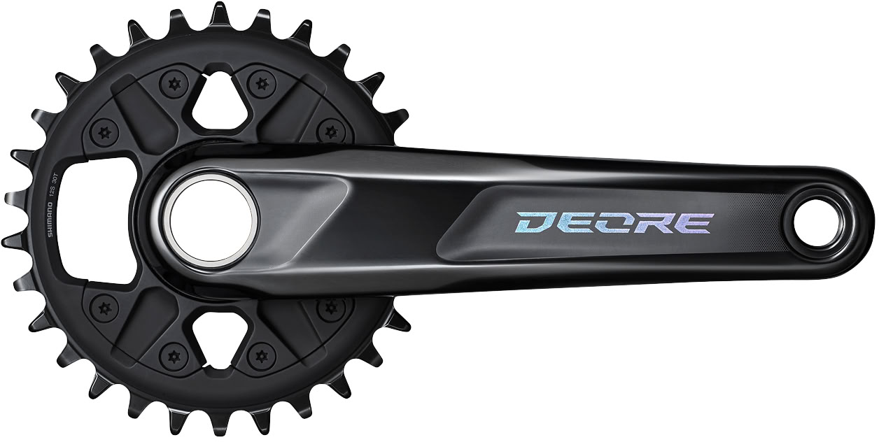 Шатуны Shimano FC-M6100-1 DEORE, 170 мм, 1x12-ск., 30T, CL-52 мм, интегрированная ось, без каретки фото 