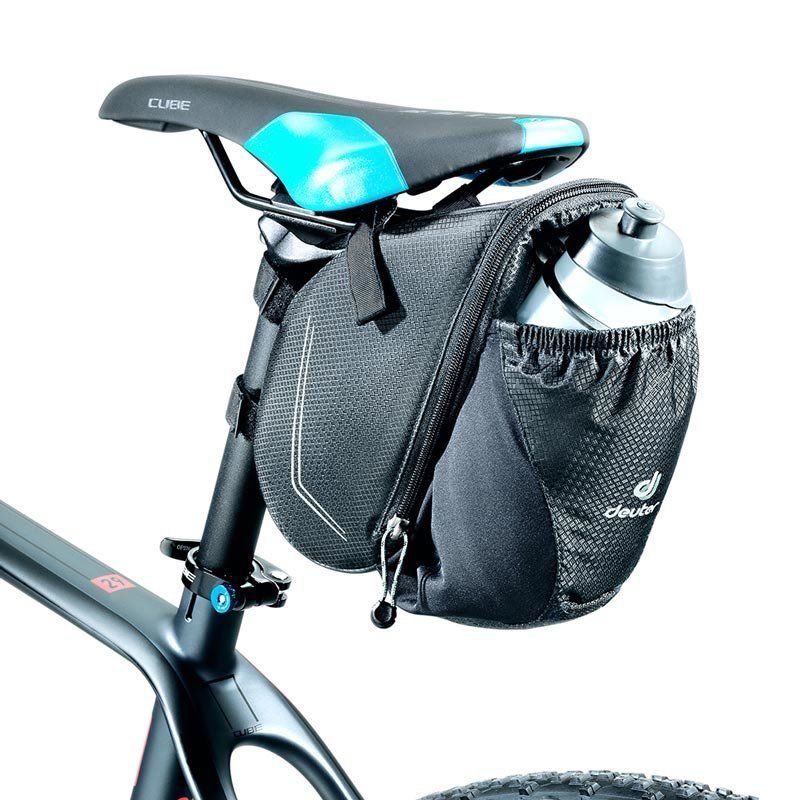 Сумка підсідельна DEUTER Bike Bag Bottle, чорна, з кишенею для фляги фото 3