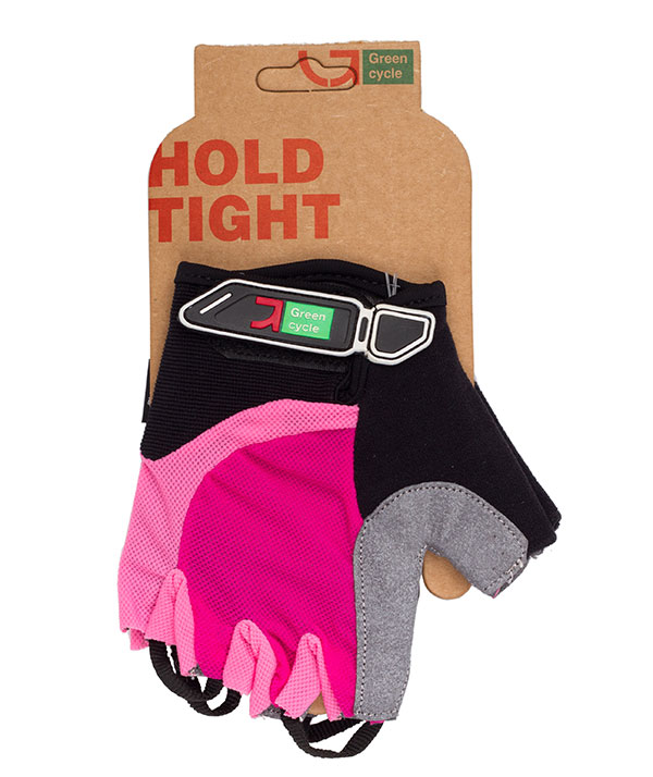 Перчатки Green Cycle NC-2523-2015 MTB Feminine без пальцев S розово-черные