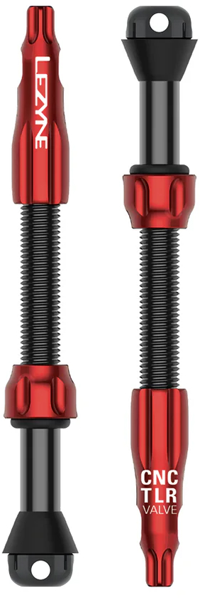Ниппель для бескамерки Lezyne CNC TLR VALVE PRO 60 мм, красный фото 