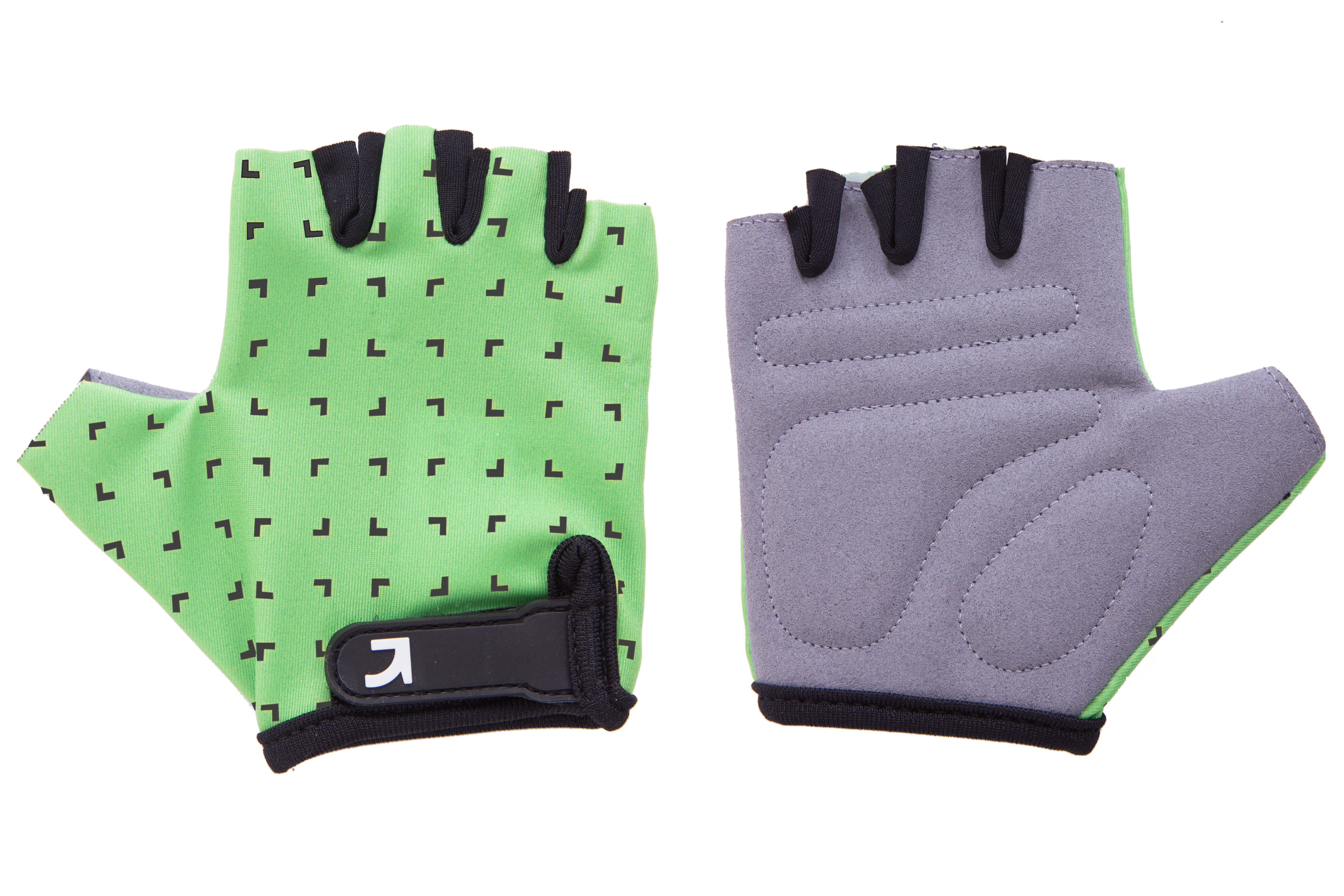 Перчатки детские Green Cycle FLASH без пальцев XS зелено-черные фото 