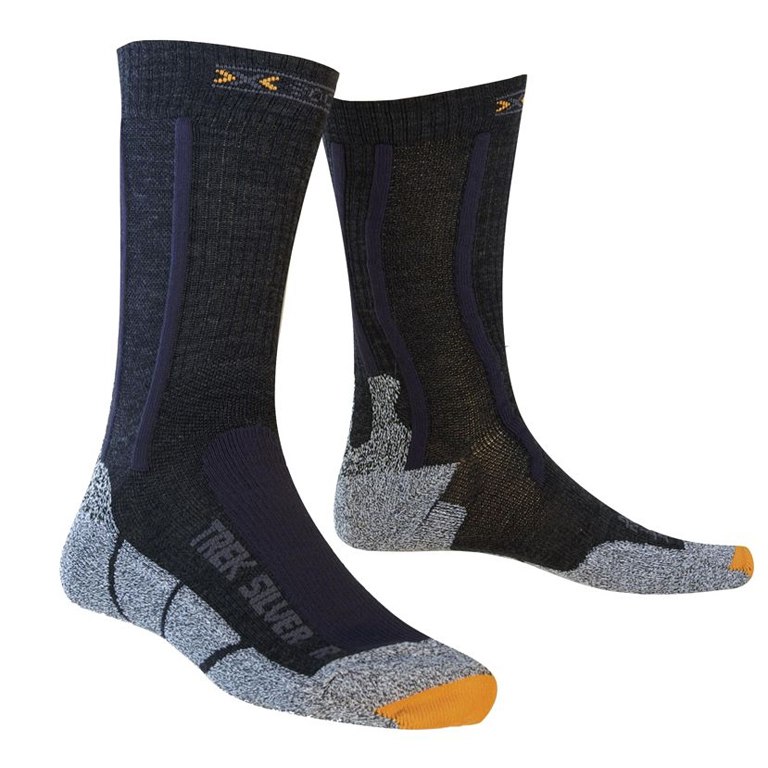 Шкарпетки для туризму x-socks з срібною ниткою, B014 Black/Anthracite, 42/44 фото 