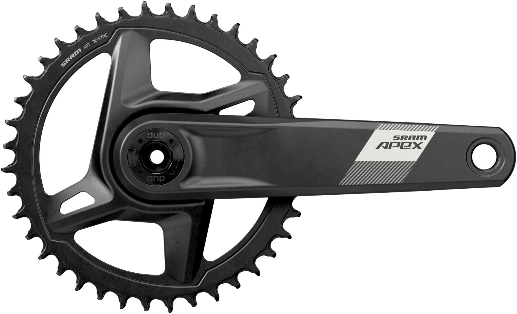 ちゅーたん SSP Комплект шатунов Sram APEX 1 DUB WIDE, 170мм 40T, черные (OEM