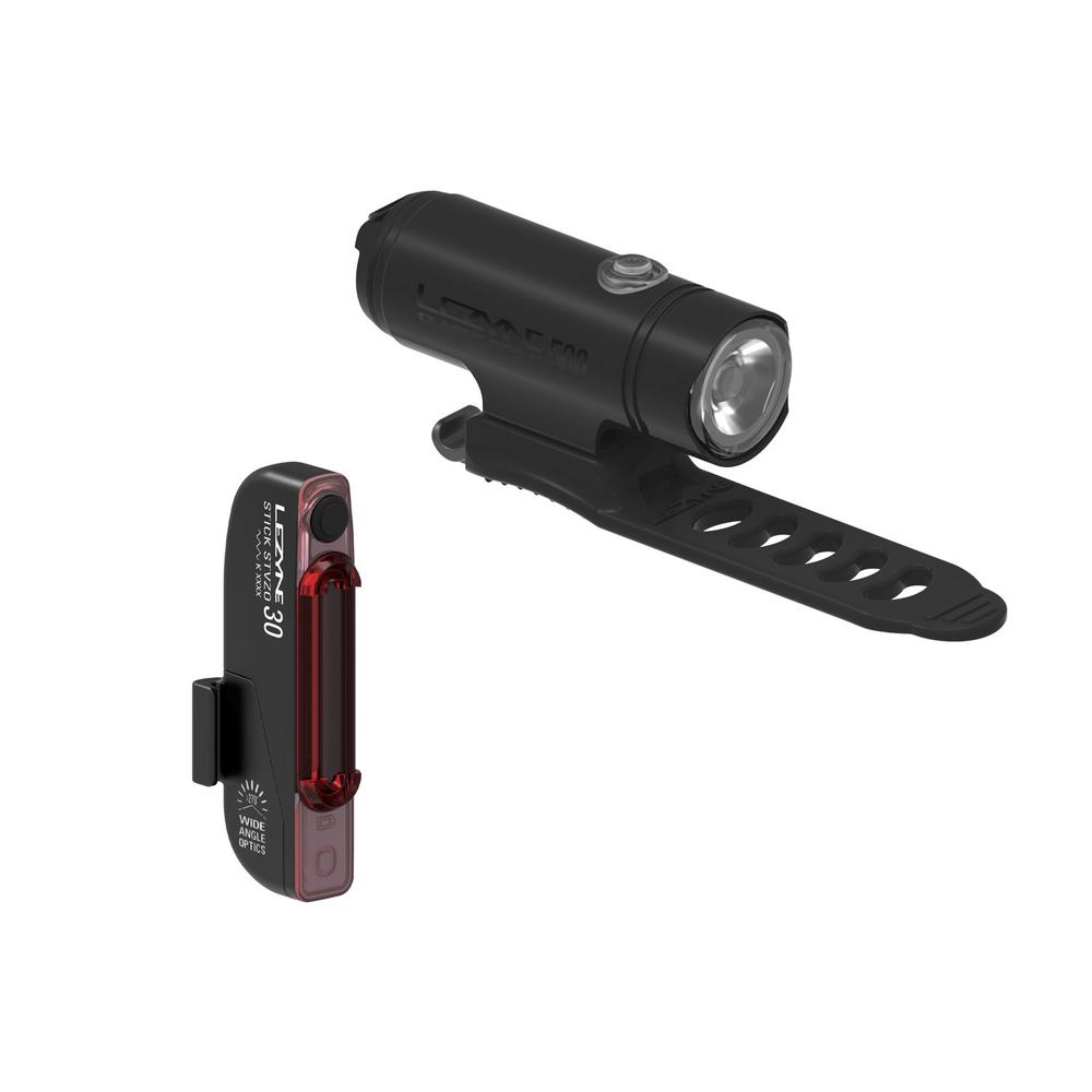 Комплект фара + блимавка Lezyne CLASSIC DRIVE / STICK PAIR, 500/30 Лм, чорний матовий/чорний фото 