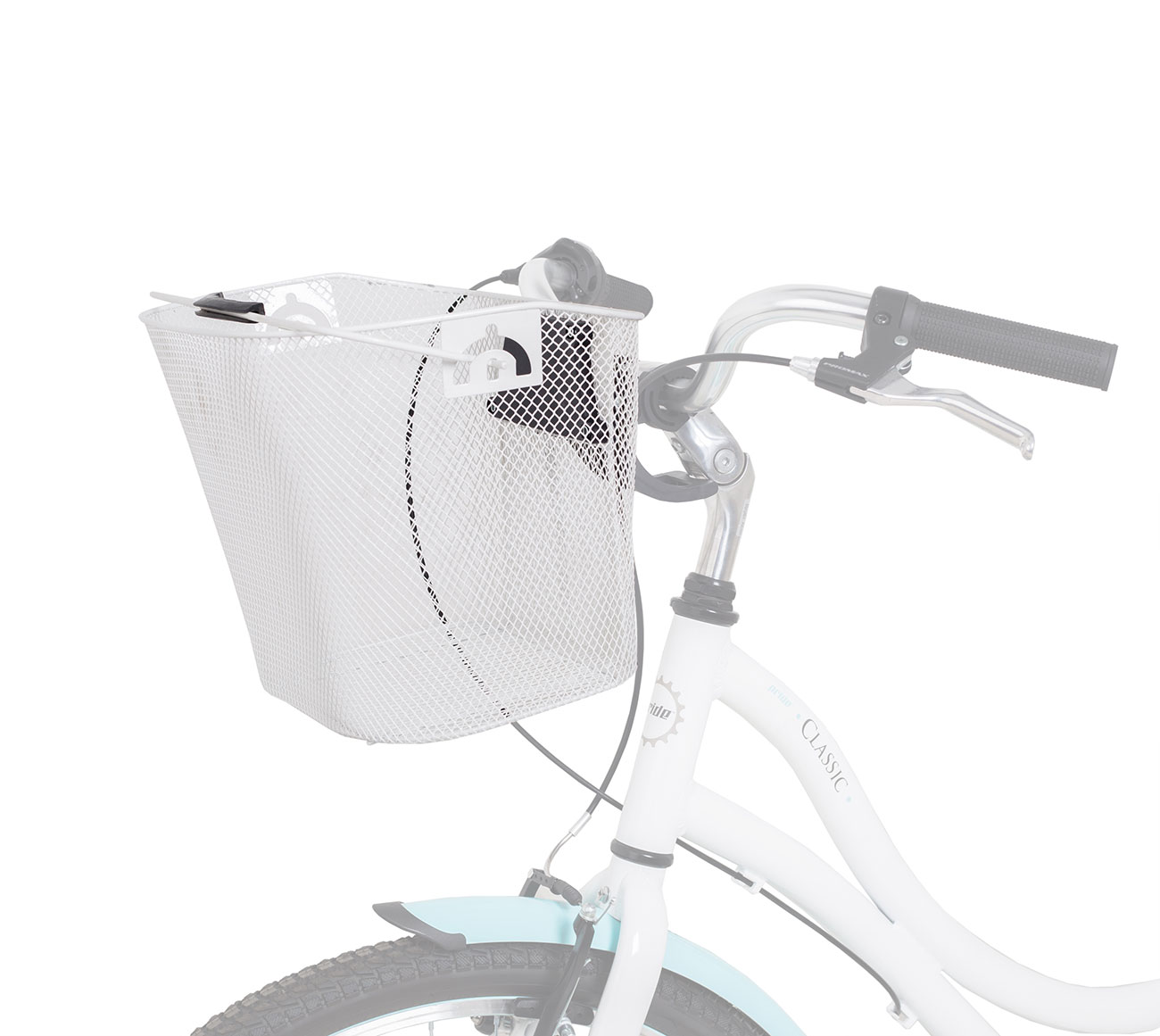 Кошик Green Cycle GCB-77 сталевий з швидкознімним кріпленням на кермо білий фото 2