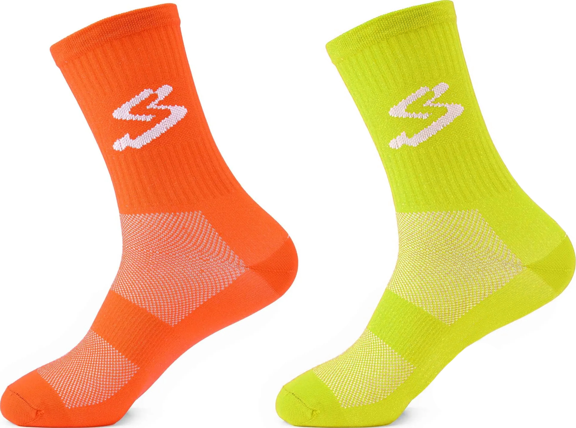 Шкарпетки Spiuk Top Ten Long зелені та помаранчеві р 44-46 (2 пари в упаковці) фото 