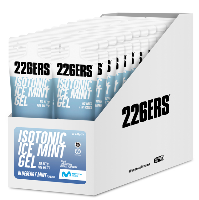 Гель 226ERS Isotonic Energy Ice 22г вуглеводів м'ята чорниця 68г 24шт/уп 1632г фото 