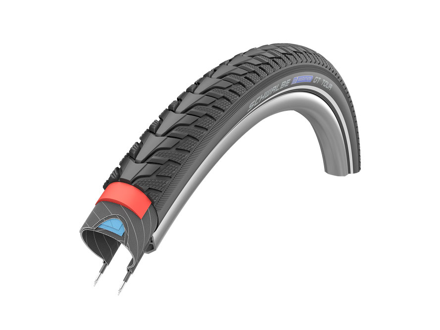 Покрышка 28x1.75 (47-622) Schwalbe MARATHON GT TOUR Perf DualGuard TwinSkin B/B+RT HS485 EC, 67EPI 33B фото 
