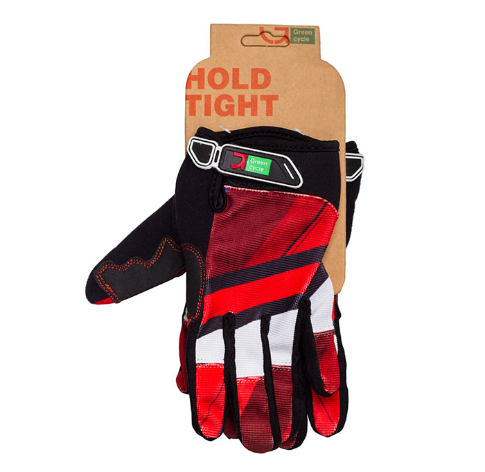 Перчатки Green Cycle NC-2566-2015 MTB с закрытыми пальцами S красно-белые фото 