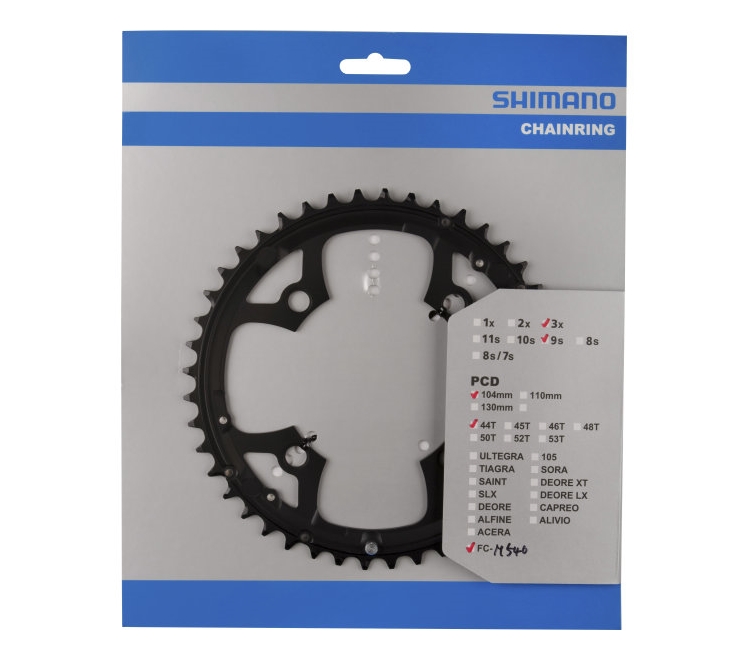Звезда к шатуну Shimano FC-M540, 44T, 3/9-ск., черная фото 