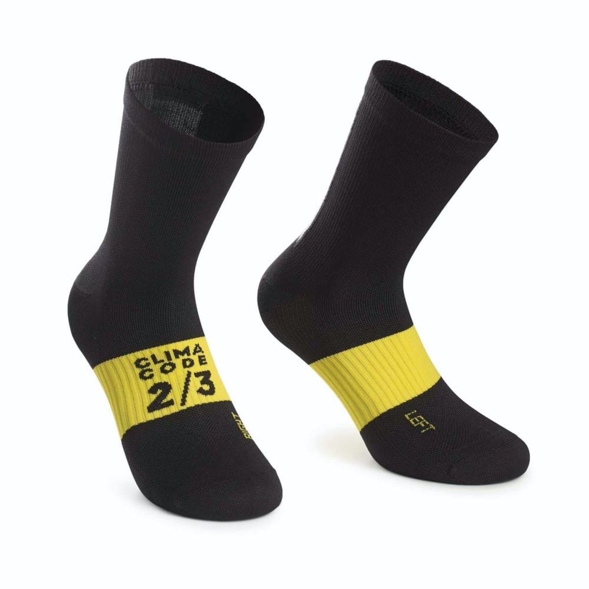 Носки ASSOS Assosoires Spring Fall Socks Black Series, черные с желтым 0/35-38 фото 