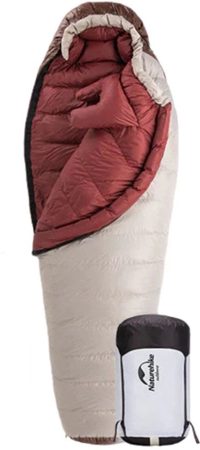 Спальный мешок Naturehike Snowbird NH20YD001, пух, размер M, коричневый 350 г фото 