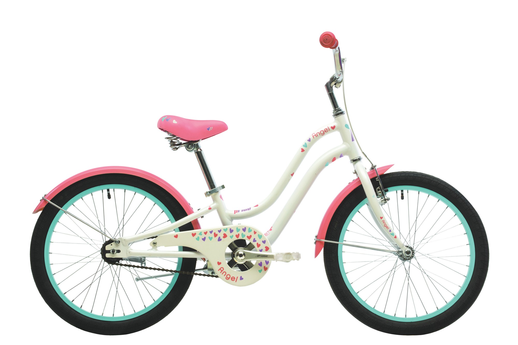 Велосипед 20" Pride ANGEL белый/розовый 2018 фото 