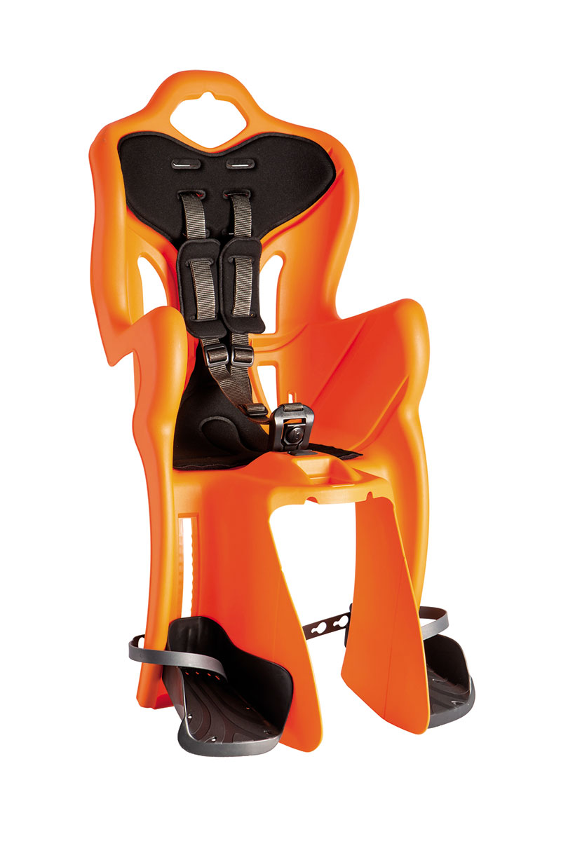 Сиденье задн. Bellelli B1 Сlamp (на багажник) до 22кг, оранжевое с чёрной подкладкой фото 1