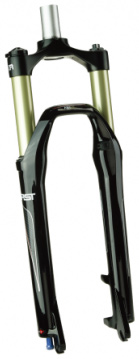 Вилка MTB 26 "RST FIRST AIR 1-1/8" під диск діам - 28,6 мм хід-100 шток - 260мм виносні. локаут черн. фото 