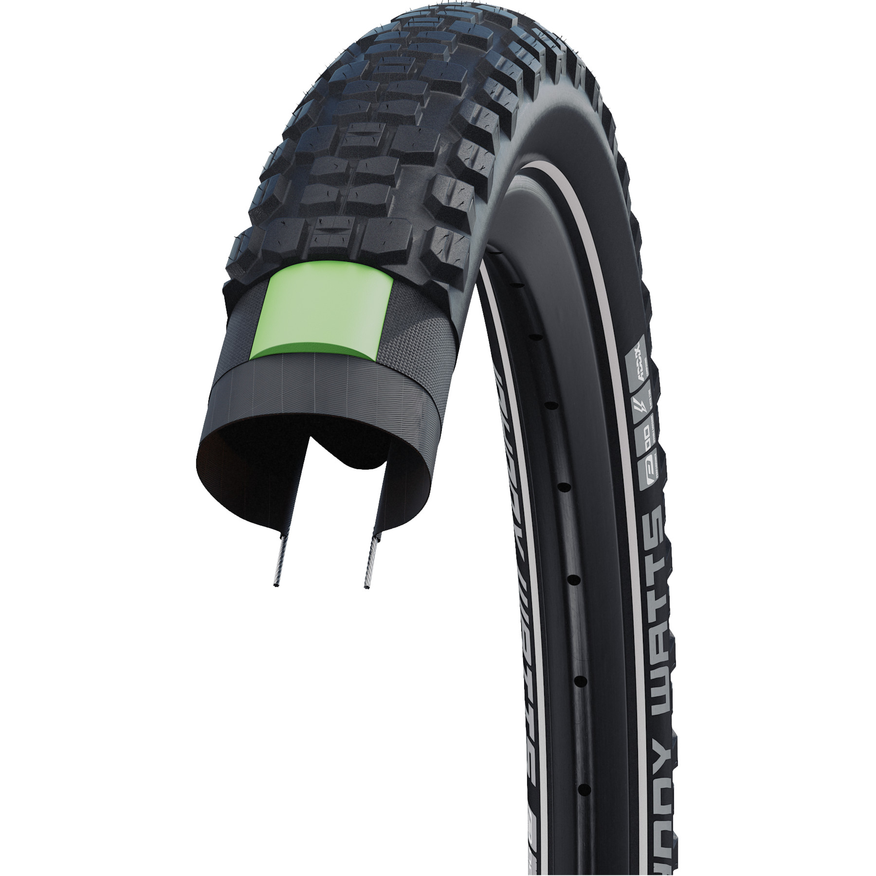 Покрышка 27.5x2.35 (60-584) Schwalbe JOHNNY WATTS Perf, DD, GreenGuard B/B-SK+RT HS604 ADDIX 67EPI B фото 4