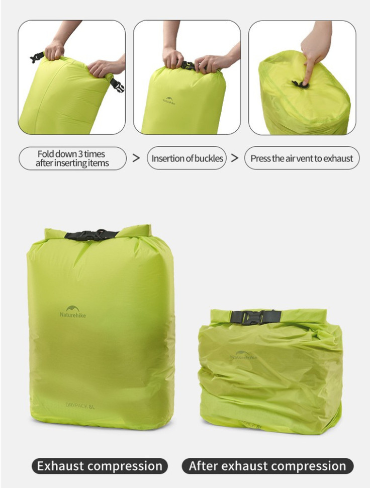 Гермомішок Naturehike CNK2550XB012, 8 л, жовтий  фото 3