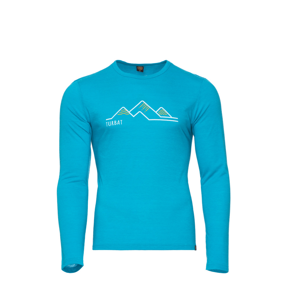 Футболка Turbat Cozy Logo LS lagoon чоловіча, розмір XXL, блакитна фото 