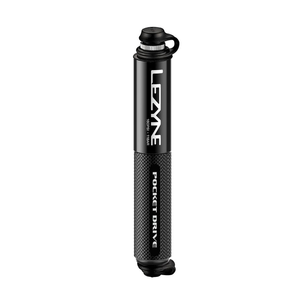 Мінінасос Lezyne POCKET DRIVE, алюмінієвий, 160psi, FV/AV/DV, чорний фото 