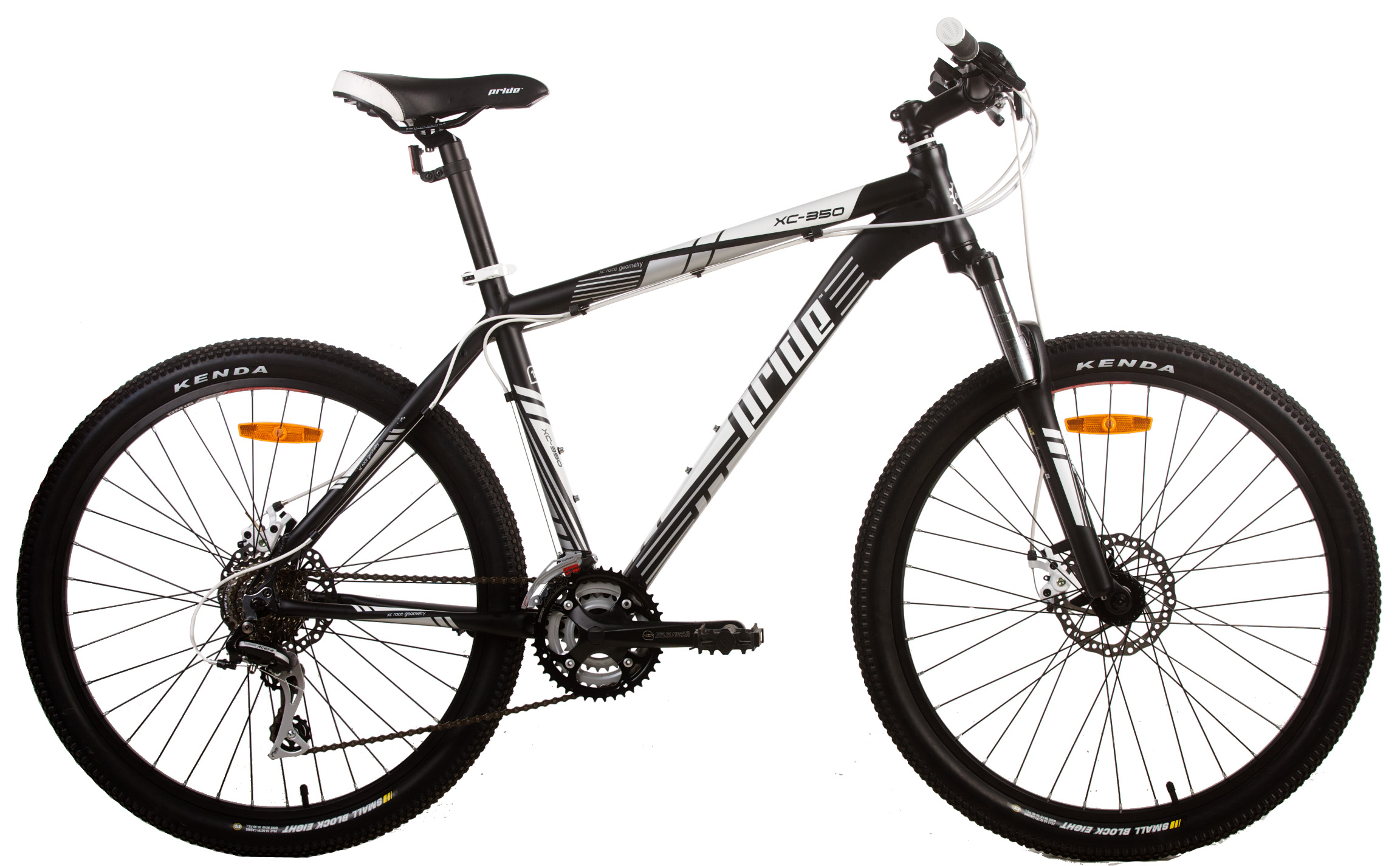 Велосипед 26 "Pride XC-350 MD рама - 17" черн-бел (диск механ) 2013 фото 