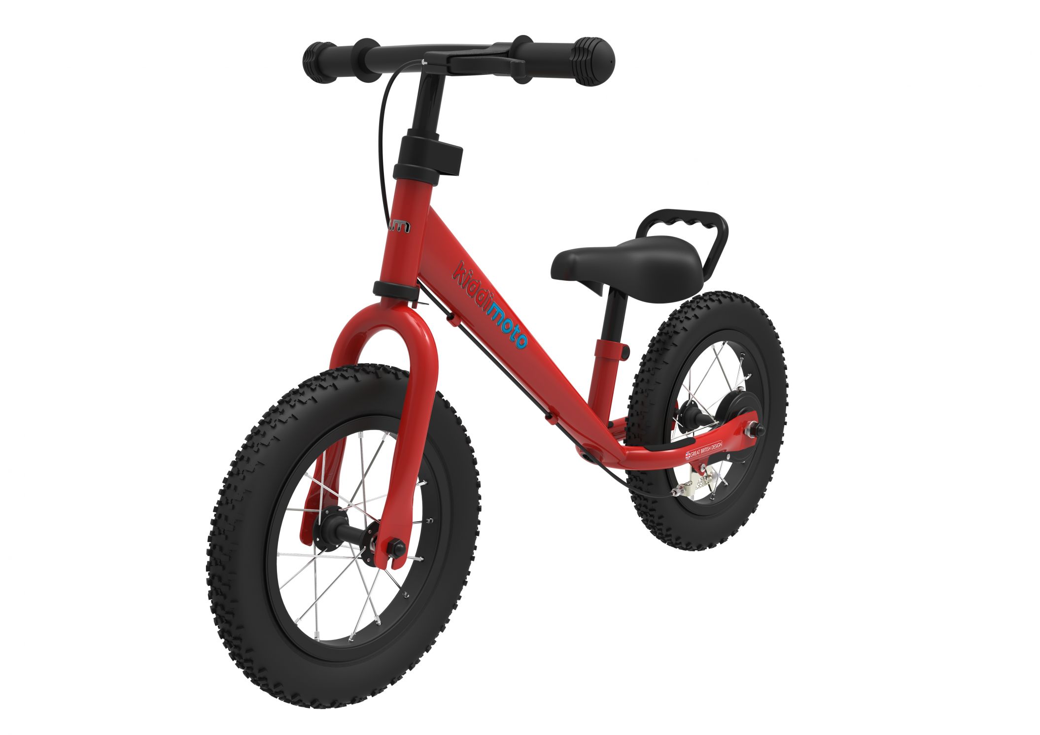 Беговел 12" Kiddimoto Super Junior MAX металлический, красный фото 