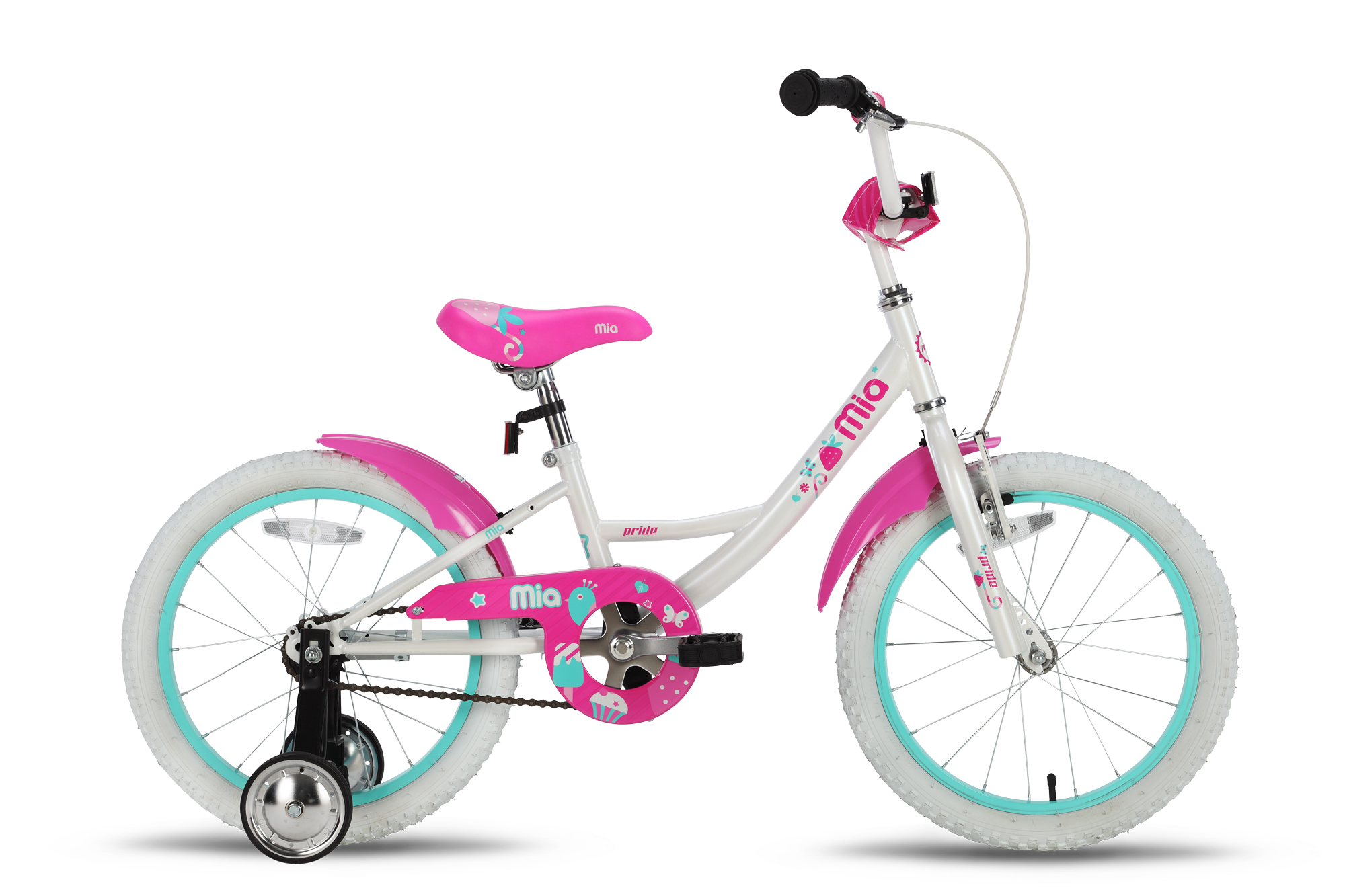 Велосипед 18" Pride MIA бело-розовый глянцевый 2015 фото 