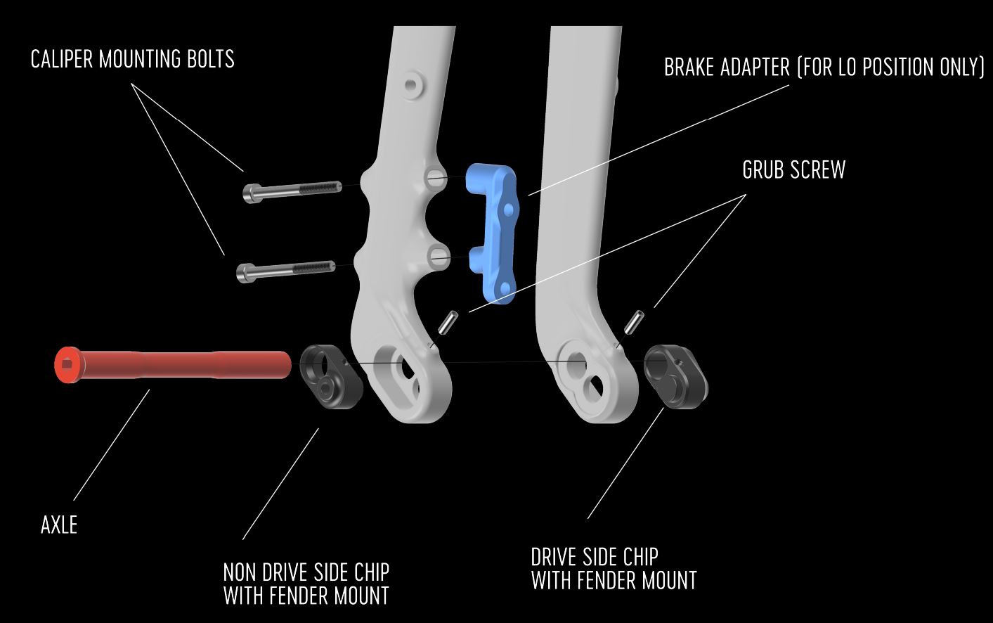 Комплект дропаутів (Flip-Chip) для вилки Rondo Ruut Twin Fork V2 2.0 (RSP-164) фото 2