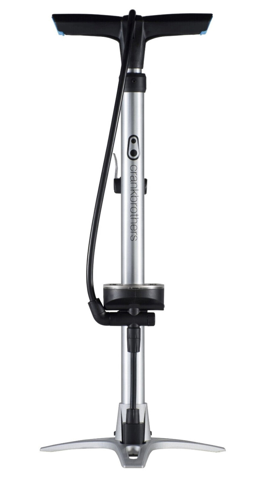 Насос напольный Crankbrothers STERLING, с манометром, presta/schrader, 160 psi / 11 bar, серебристый фото 