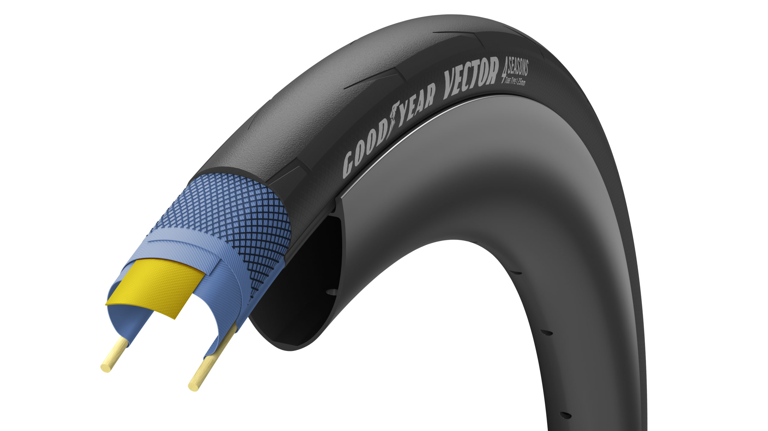 Покрышка 700x25C (25-622) GoodYear VECTOR 4Seasons tubeless complete, folding, black, 120tpi фото 