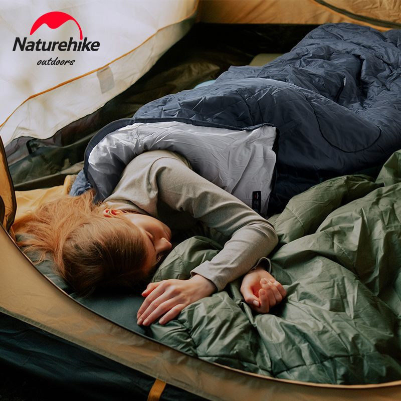 Спальний мішок Naturehike Y150L NH21MSD08, лівий, сіро-блакитний фото 3