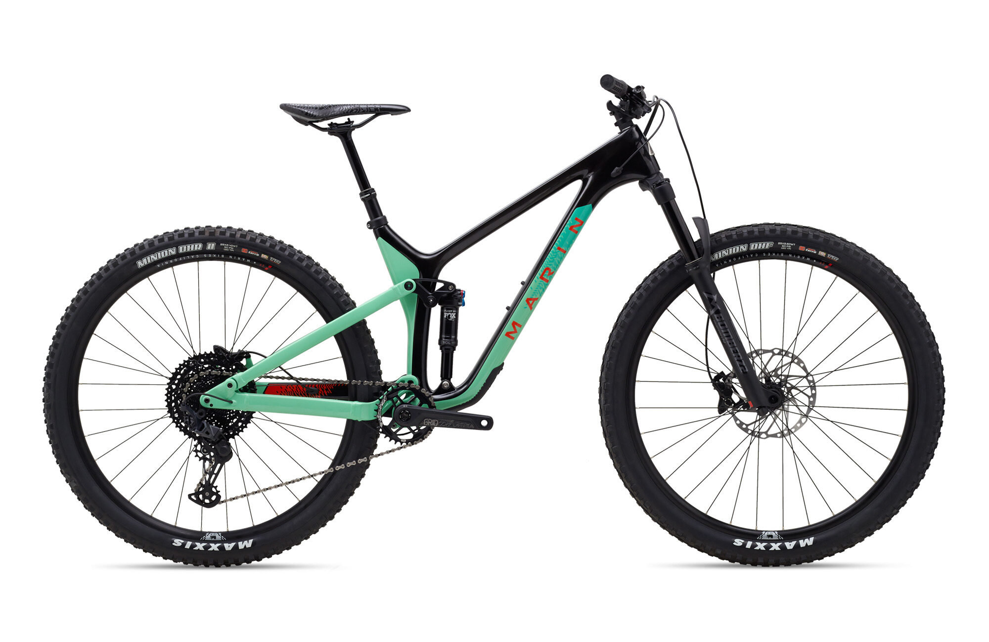Велосипед 29" Marin Rift Zone Carbon 1 рама - L 2020 Gloss Carbon/Teal/Red фото 