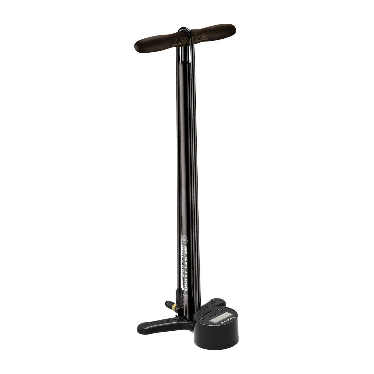 Насос підлоговий Lezyne GRAVEL DIGITAL DRIVE PRO з манометром 3.5", 100psi, чорний матовий фото 