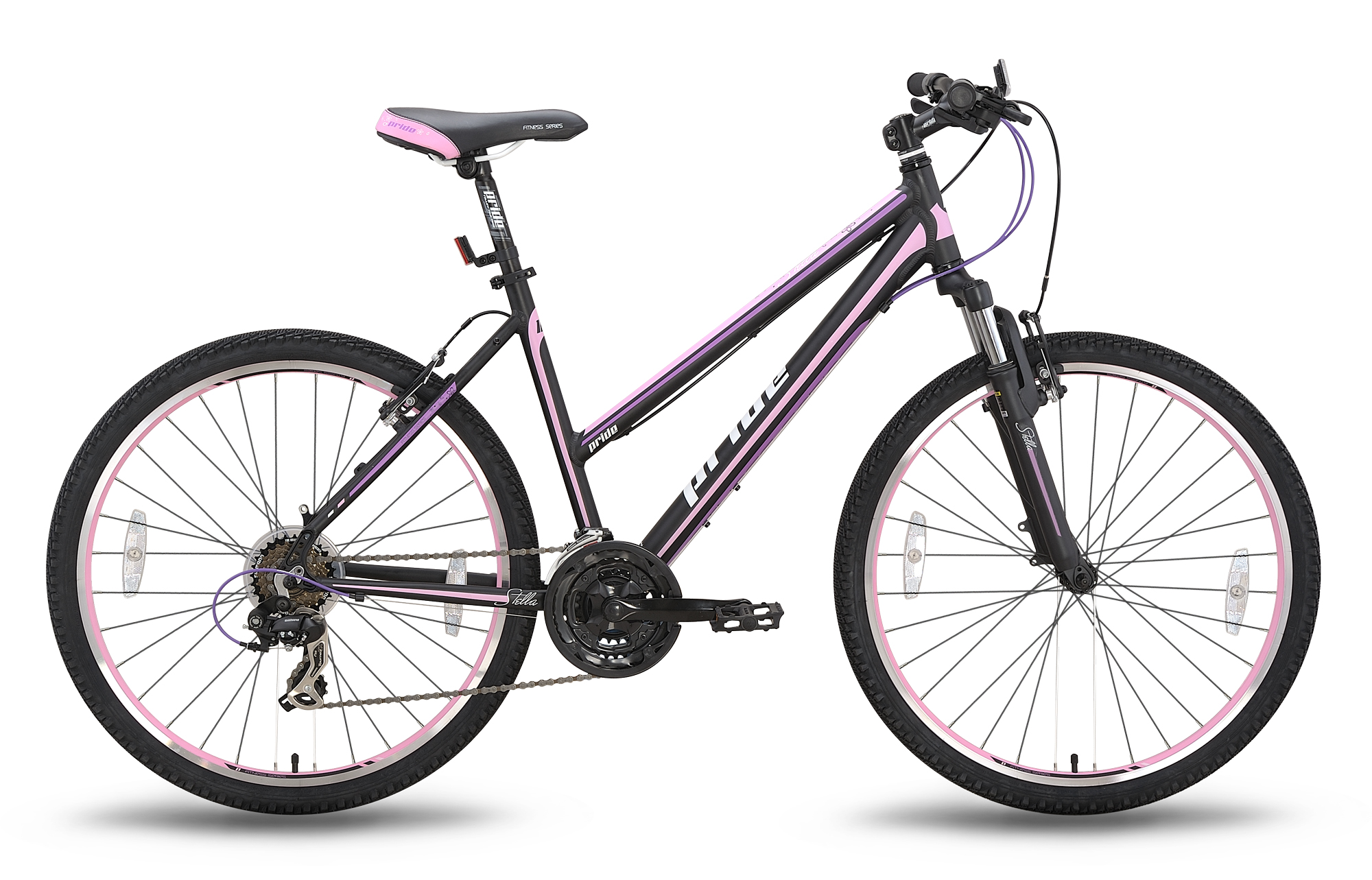 Велосипед 26 '' Pride STELLA рама - 16 "чорно-рожевий матовий 2015
