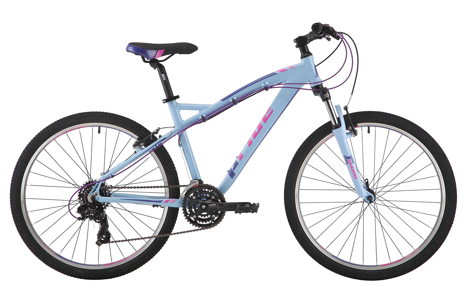 Велосипед 26" Pride STELLA 2.0 рама - 16" светло-голубой/малиновый/фиолетовый 2017 фото 