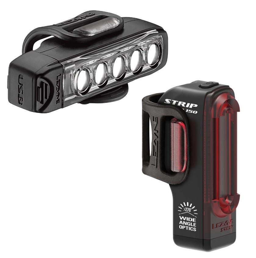 Комплект мигалок Lezyne STRIP DRIVE PAIR 400/150 Лм черный фото 