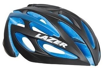 Шлем LAZER O2 DLX, черный/синий, размер S, EPS (+LED+чехол+замок) фото 