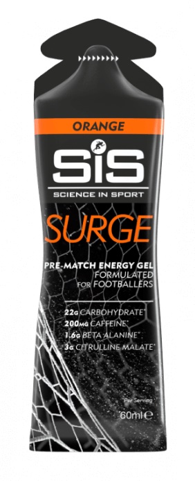 Гель изотонический углеводный с кофеином SIS SURGE Pre-Match, Апельсин, 60мл фото 1