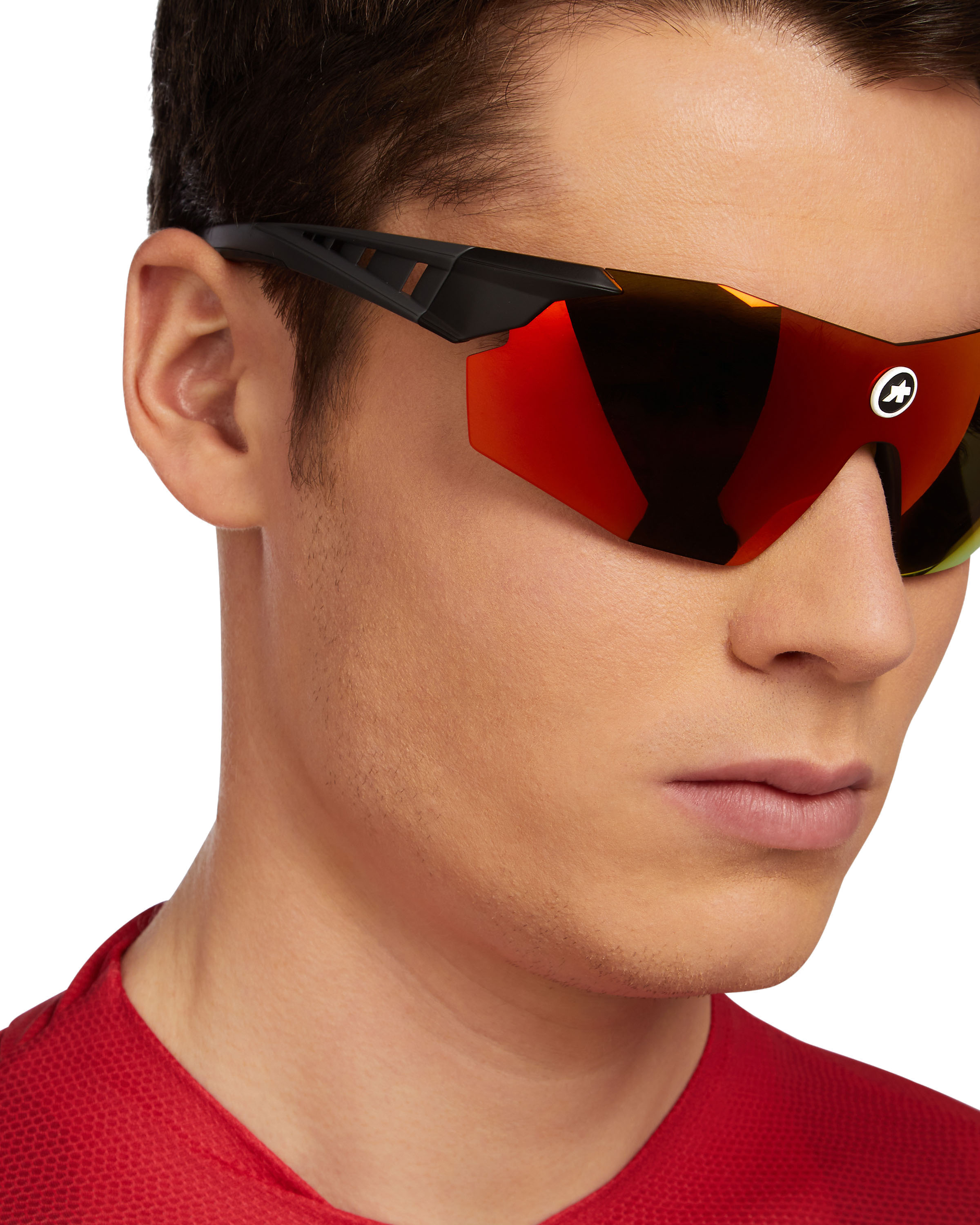Окуляри ASSOS Eye Protection Skharab National Red, чорні, червона лінза фото 3