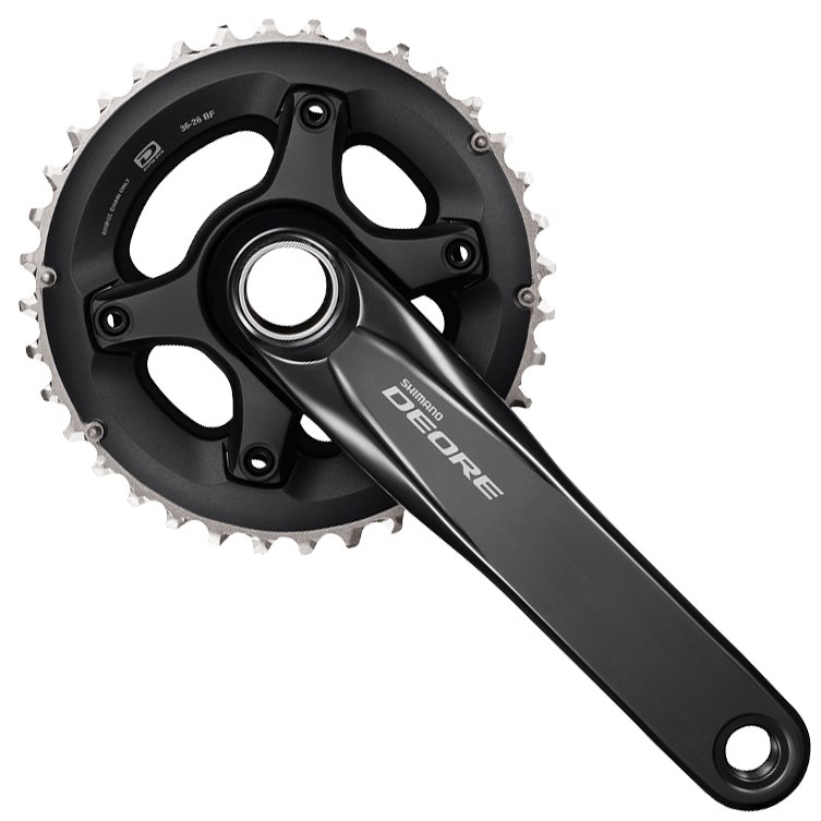 Шатуны Shimano FC-M6000-2 DEORE, 175 мм, 2x10-ск., 38x28T, CL-48,8 мм, интегрированная ось, без каретки фото 