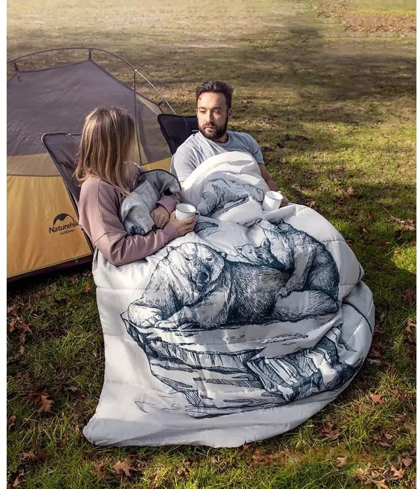 Спальный мешок Naturehike NH21MSD06, двухместный, темно-синий фото 3