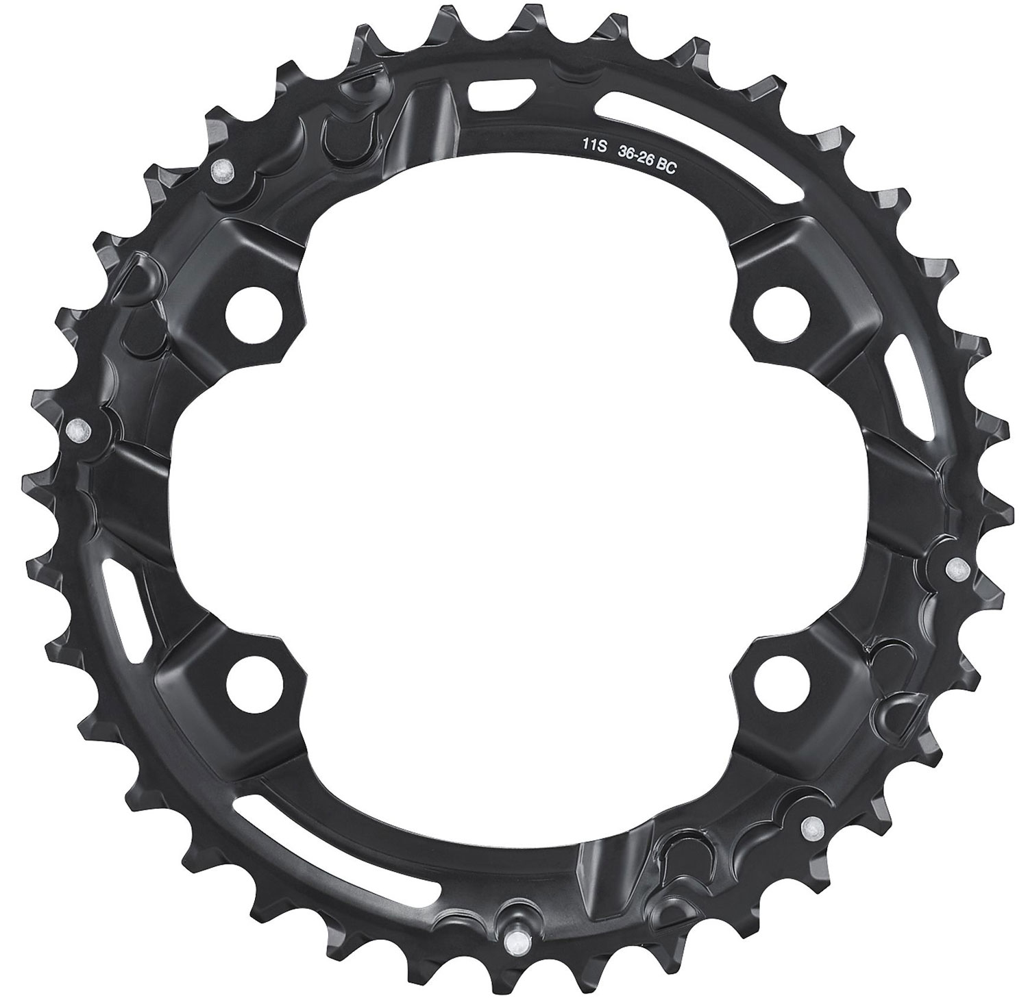 Звезда к шатуну Shimano FC-M5100-2 DEORE, 36T, 2х11-ск., 96 мм фото 