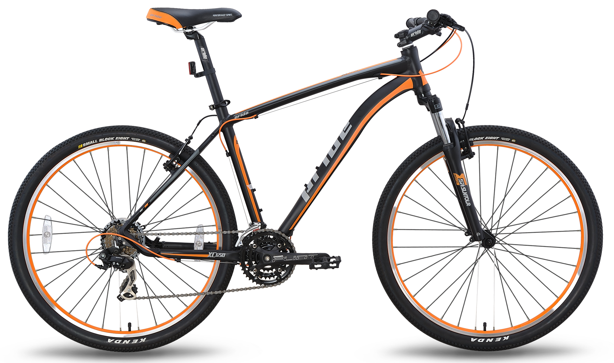 Велосипед 27,5" Pride XC-650 V-br рама - 17" черно-оранжевый матовый 2015 фото 